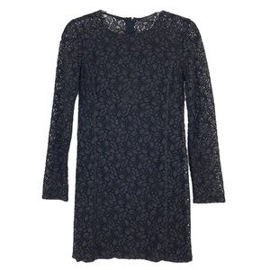 Talula Black Long Sleeve Pencil Dress | Lace Design